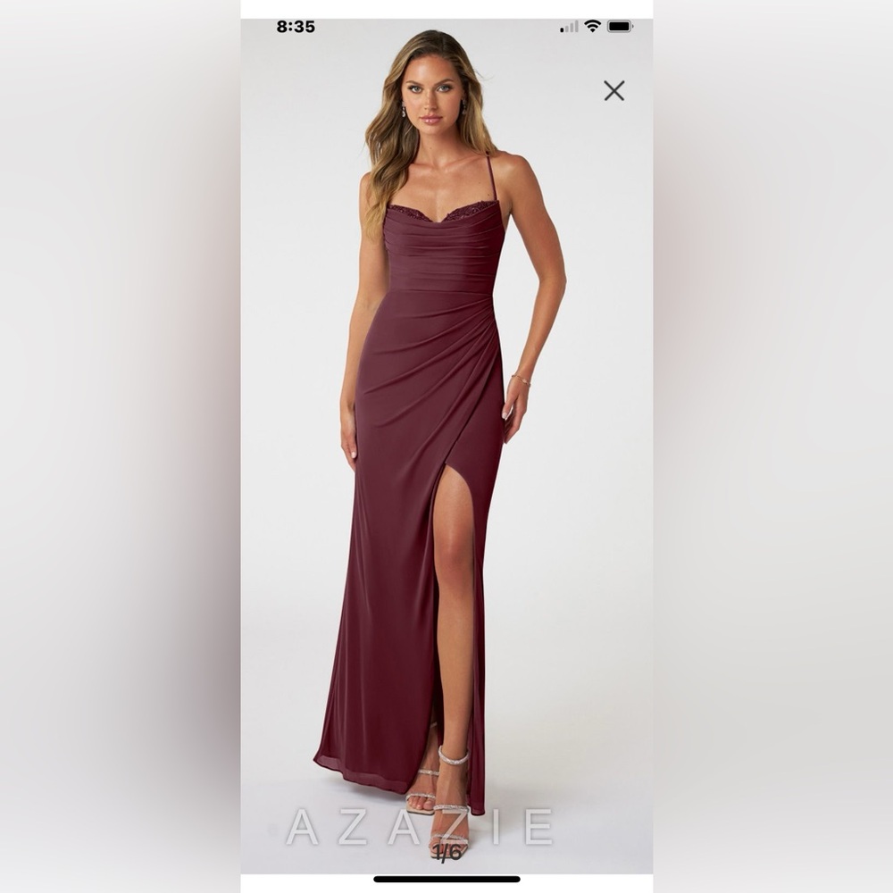Azazie Ashana Dress in Cabernet
